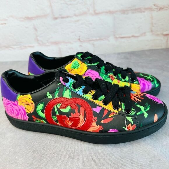 Gucci x Ken Scott Floral Lace Up Sneakers 36 - Picture 1 of 9